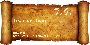 Todorov Iván névjegykártya